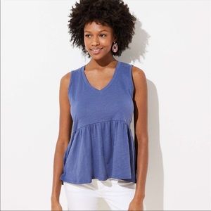 LOFT | Blue Knit Peplum Tank Top
